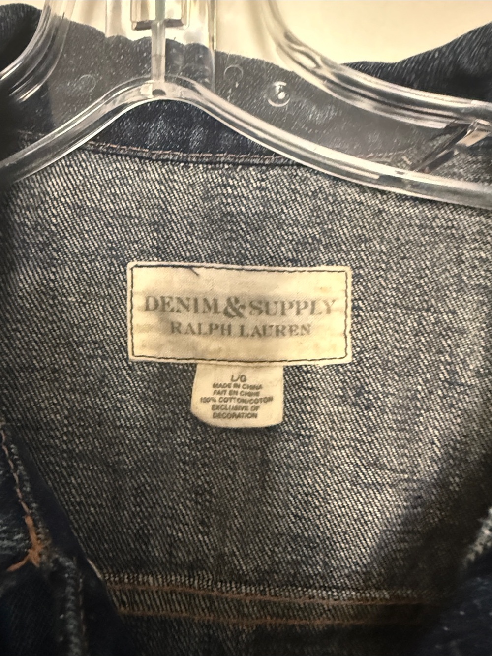 Distressed Ralph Lauren Dark Blue Denim Jacket - Picture 3 of 3